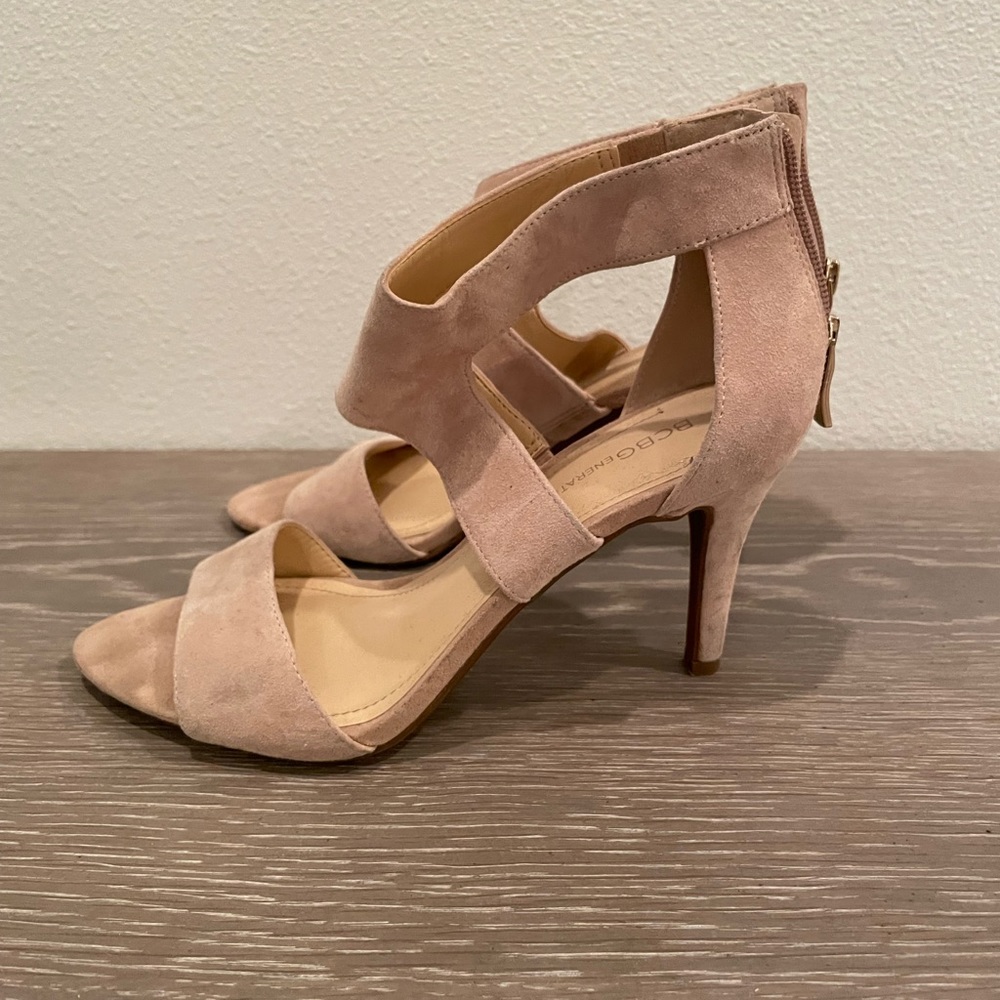 BCGB beige suede heels. Size 8